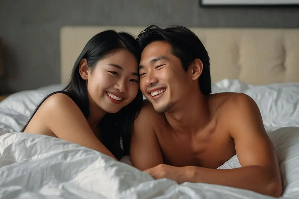 Couple's intimate connection enhancing sex and skin health for a radiant glow