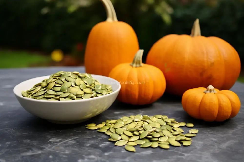 Pumpkin seeds benefits: A bowl of pumpkin seeds highlighting their nutritional value and health advantages.