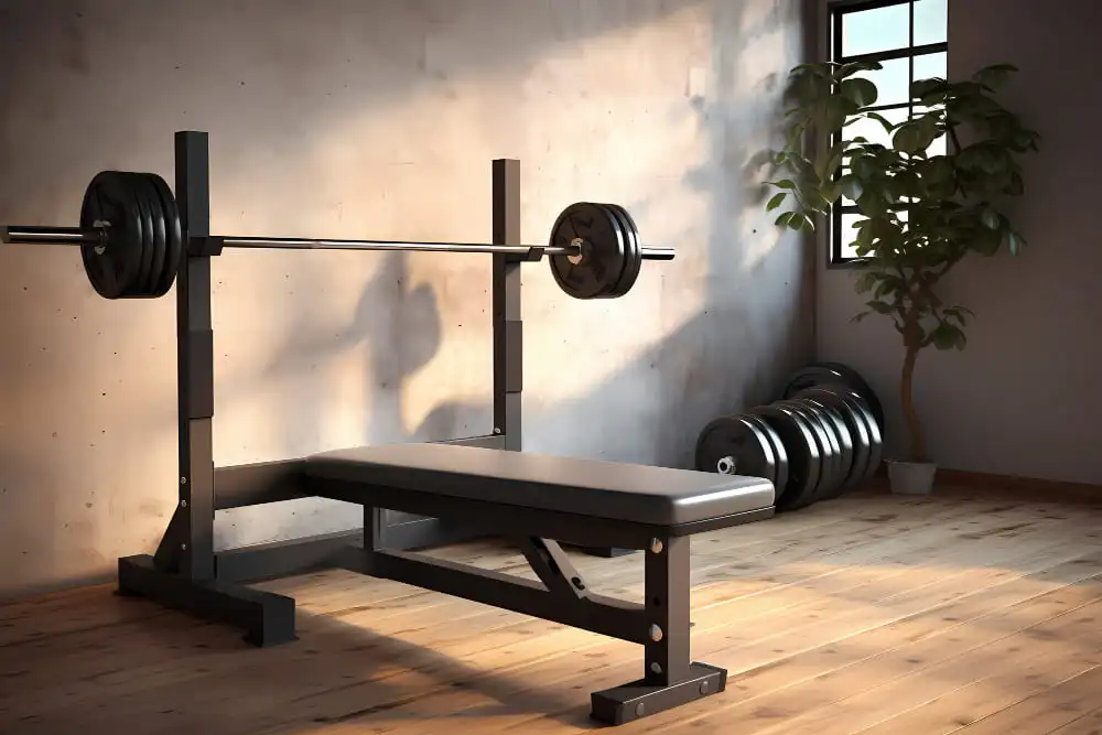 Man choosing a weightlifting bench for his home gym, considering various types and features.